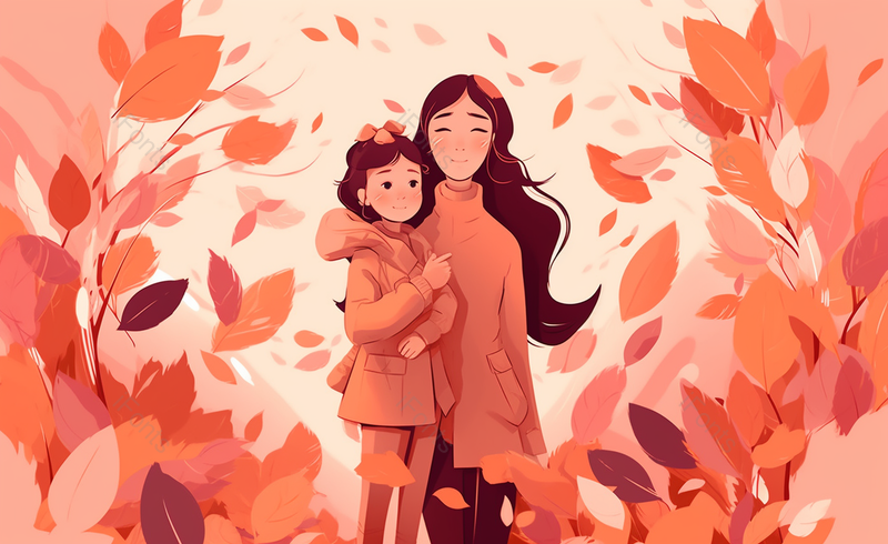 搂着孩子的妈妈母亲节手绘相拥温馨母女原创插画,插画/手绘图,插画/手绘图库,插画/手绘图下载,插画/手绘